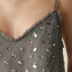 Collection ruffle-trim camisole with embellishments