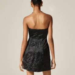 Collection strapless mini dress in memory satin
