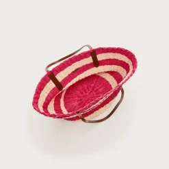Como woven straw tote in stripe