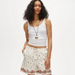 Cosmo short in map-print cotton poplin