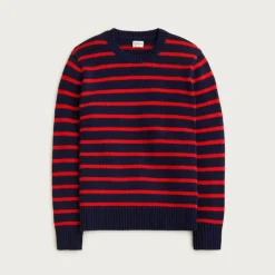 Cotton crewneck sweater in stripe