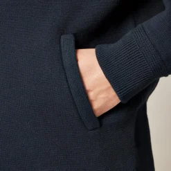 Cotton milano-stitch coach's sweater-jacket