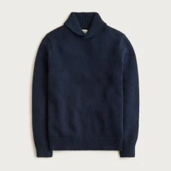 Cotton shawl-collar sweater