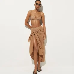 Cotton voile sarong with Lurex® metallic threads