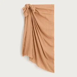 Cotton voile sarong with Lurex® metallic threads