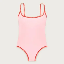 Crochet-trim scoopback one-piece