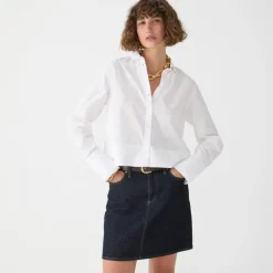 Cropped garçon shirt in cotton poplin