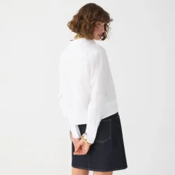 Cropped garçon shirt in cotton poplin