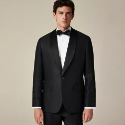 Crosby Classic-fit shawl-collar tuxedo jacket in linen herringbone