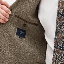 Crosby Classic-fit suit jacket in linen herringbone twill