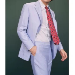 Crosby Classic-fit suit jacket in Portuguese cotton oxford