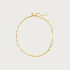Dainty gold-plated paper-clip collar necklace