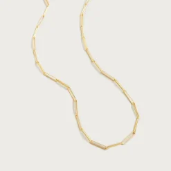 Dainty gold-plated paper-clip necklace