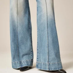 Denim trouser jean with stacked buttons