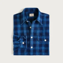 Denim workshirt in plaid