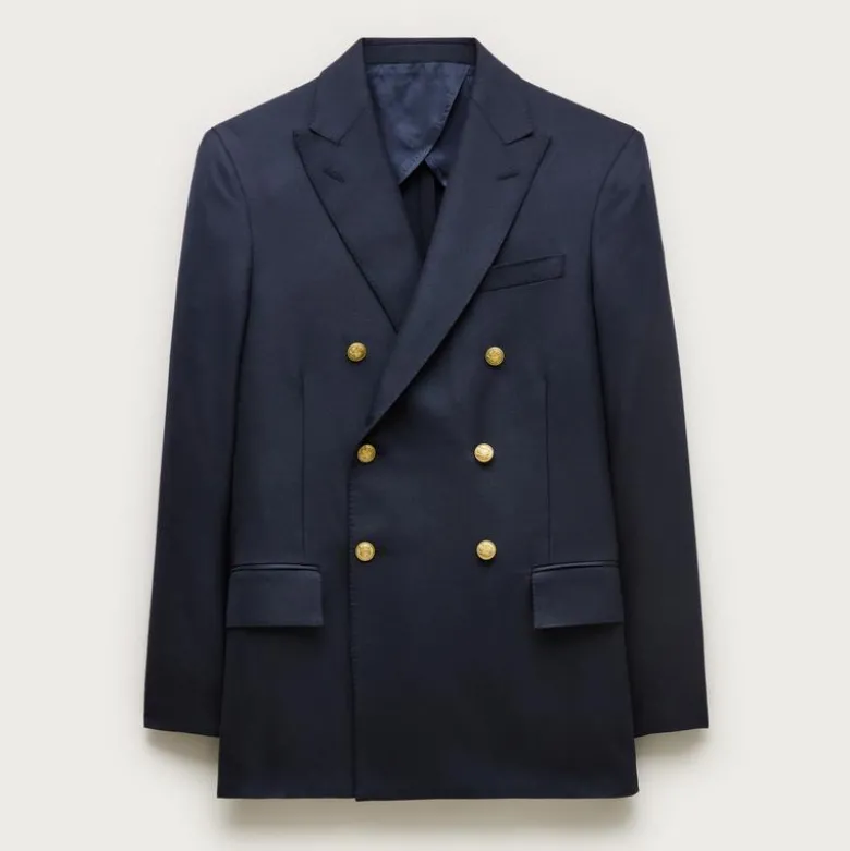 Double-breasted blazer in English wool
