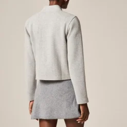Double-breasted jacket in knit wool blend