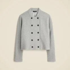 Double-breasted jacket in knit wool blend