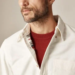 Double-faced brushed cotton oxford overshirt
