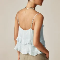 Drapey ruffle camisole in chiffon