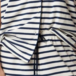 Dreamy cotton-blend short-sleeve pajama pant set in stripe