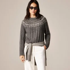 Embellished Fair Isle sweater in wool blend