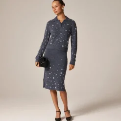 Embellished sweater-polo in wool blend