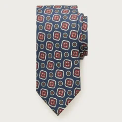 English silk twill printed tie