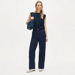 Essential wide-leg pant in Gramercy linen blend
