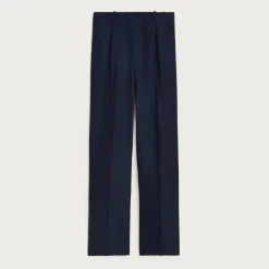 Essential wide-leg pant in textured satin