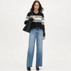 Everyday wide-leg ankle jean in semi-stretch
