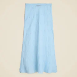 Eyelet slip skirt in ramie