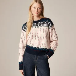 Fair Isle crewneck sweater in vintage wool