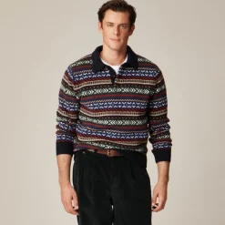 Fair Isle sweater-polo in wool