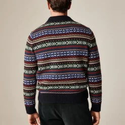 Fair Isle sweater-polo in wool