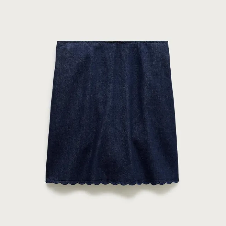 Fairfax scalloped mini skirt in denim