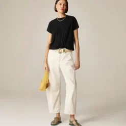 Feather jersey cropped T-shirt