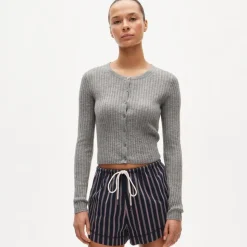 Featherweight cashmere pointelle cardigan