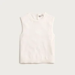 Featherweight cashmere-blend cropped sweater shell