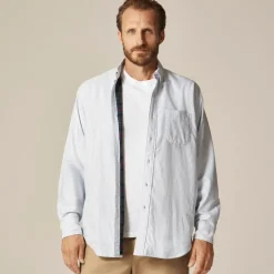 Flannel-lined oxford shirt