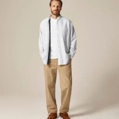 Flannel-lined oxford shirt