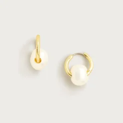 Freshwater pearl huggie hoop earrings