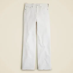 Full-length slim wide-leg jean in white