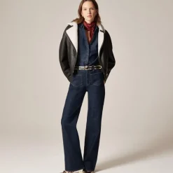 Full-length slim-wide jean with patch pockets