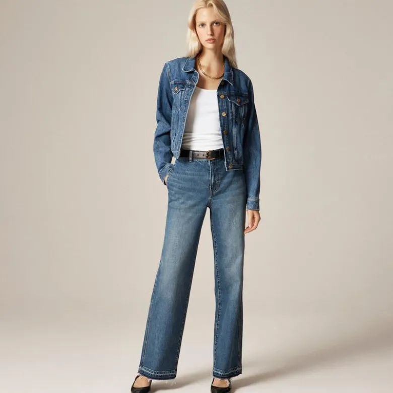 Full-length slim-wide trouser jean