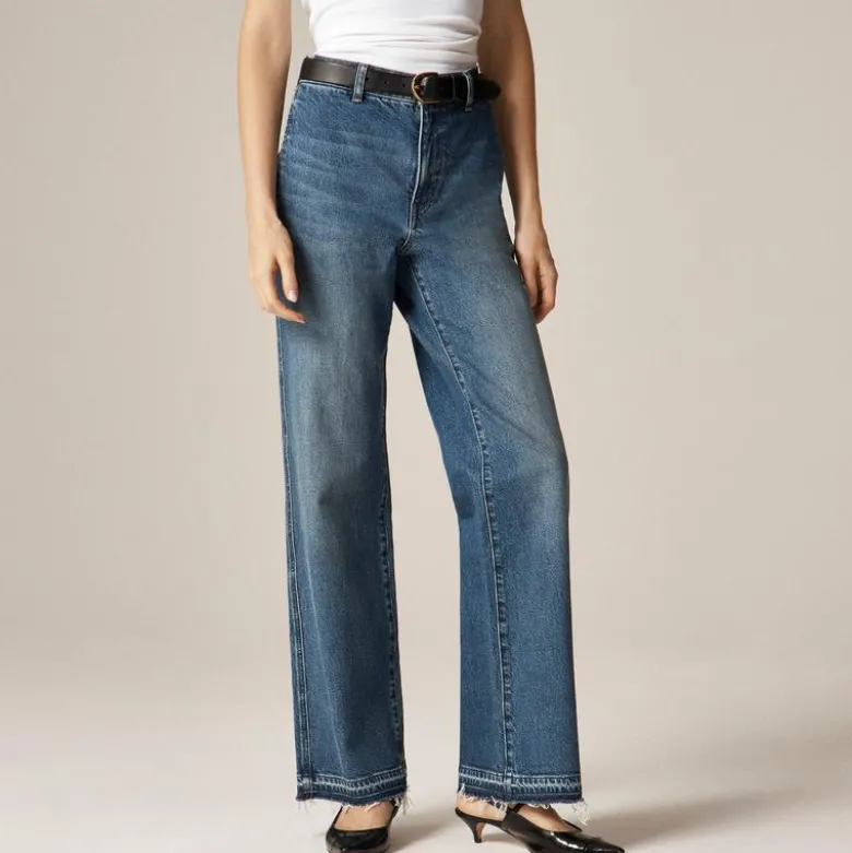 Full-length slim-wide trouser jean