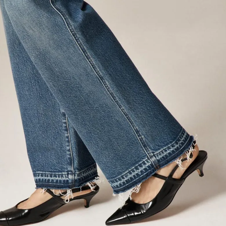 Full-length slim-wide trouser jean