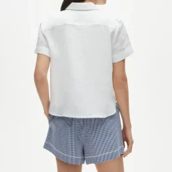 Gamine button-down shirt in linen