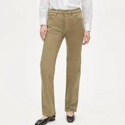 Garment-dyed western straight jean