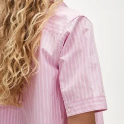 Garçon short-sleeve shirt in striped cotton poplin